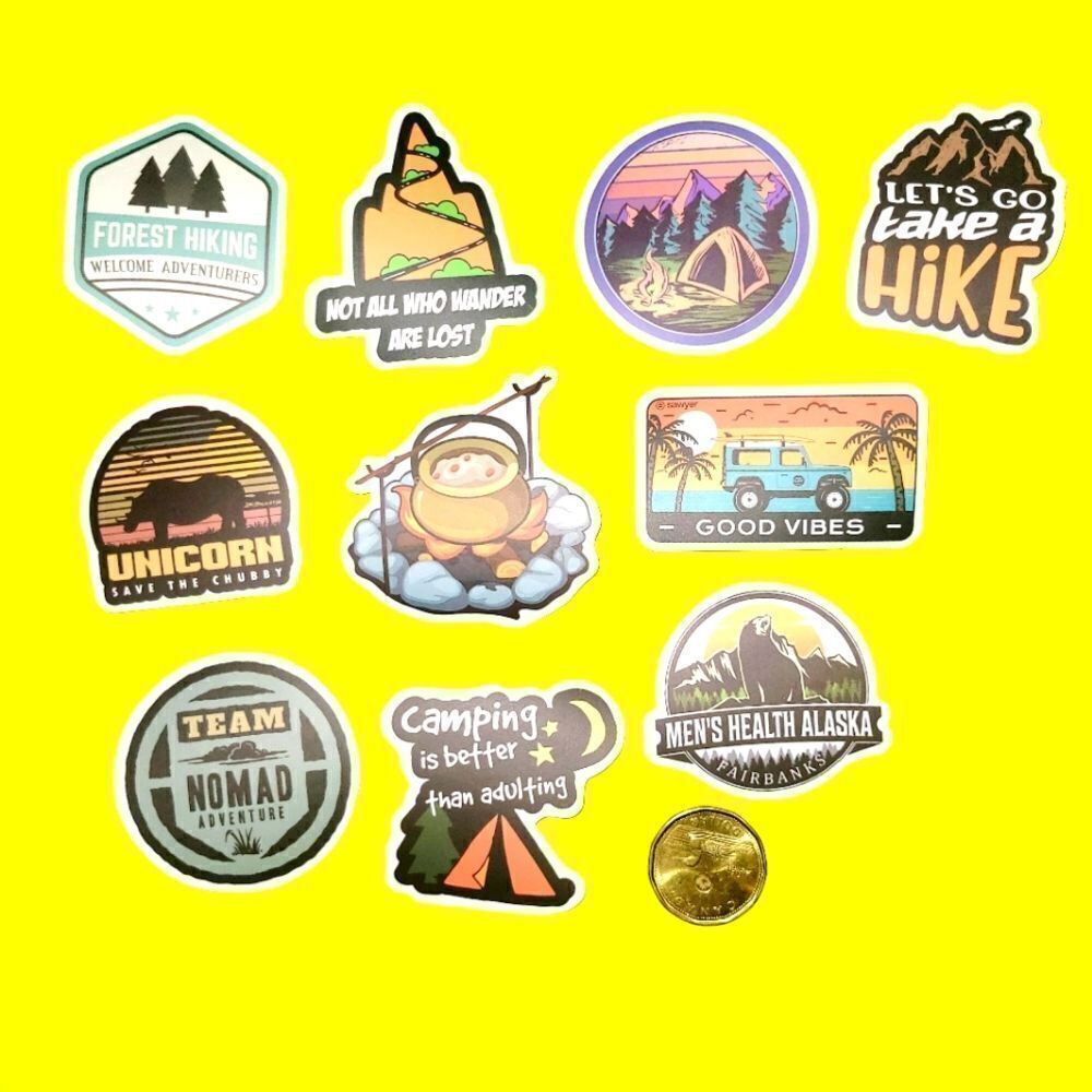 3/$20 Brand New 10x Waterproof Camping Stickers #2